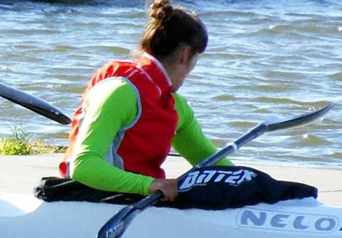 Close up of a Jantex Kayak Spray Skirt in Black