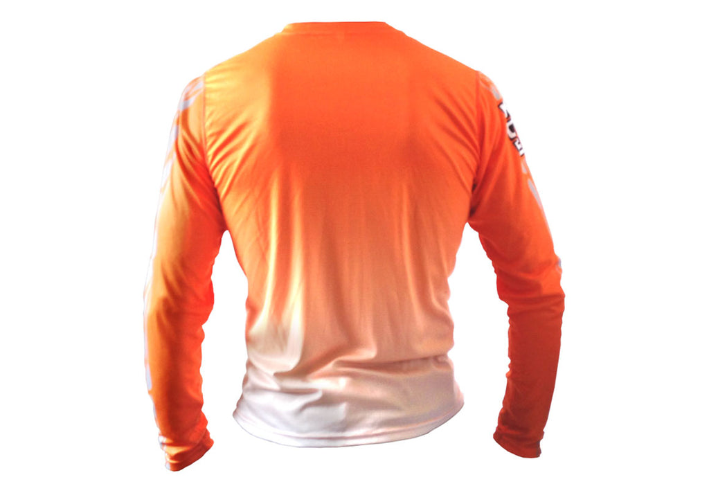 MOCKE Mens Orange Fly Dry L/S Paddling Shirt Back